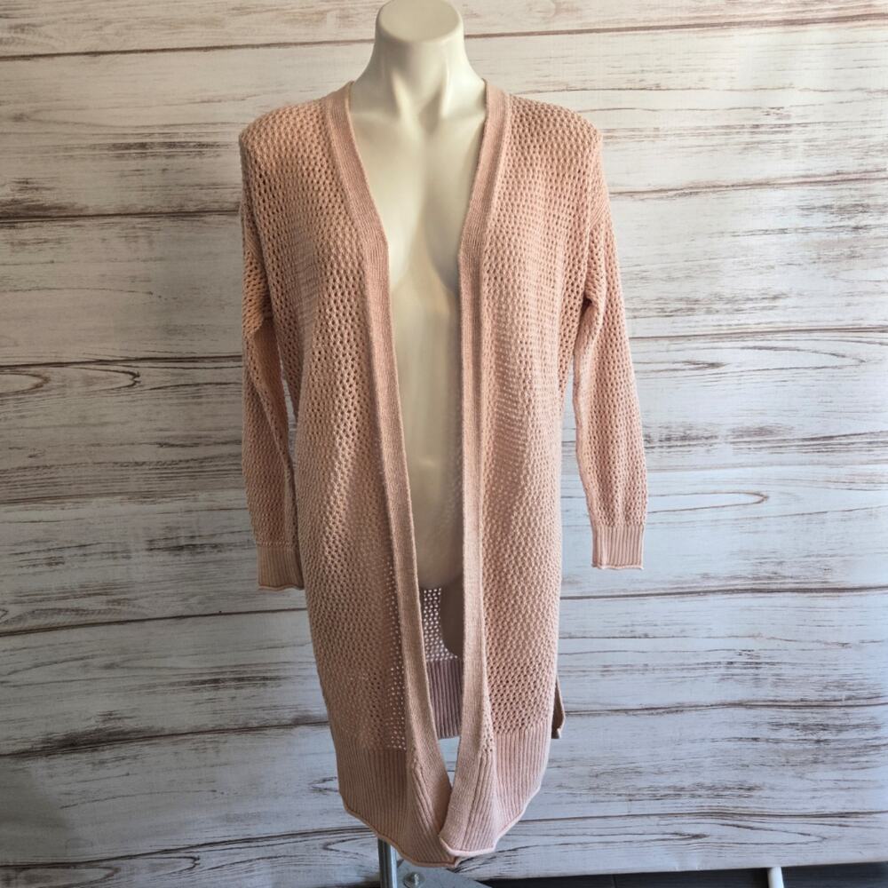 Universal Threads Pink Open Weave Long Cardigan Cardi sz Sm